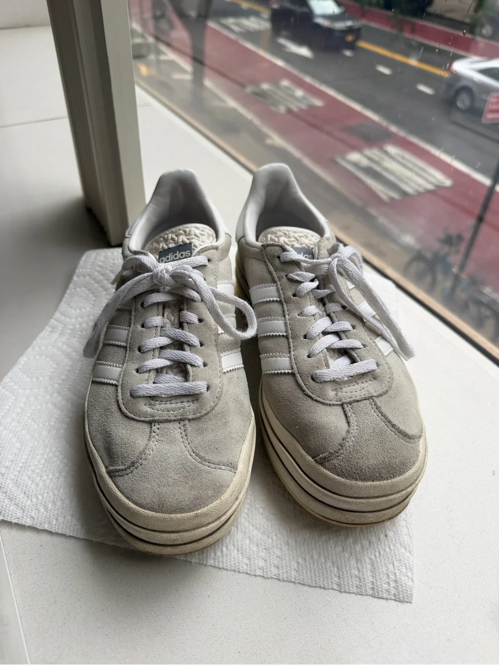 adidas Gazelle Platform Sneakers in gray